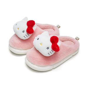 优调厚底hellokitty棉拖鞋毛绒可爱女冬季三丽鸥凯蒂猫少女心家居