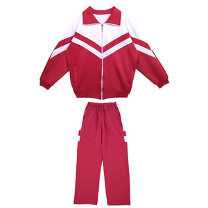 中小学生校服套装红白外套春秋学院风男女初中高中大学生毕业班服