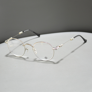 国内代购正品克罗心近视眼镜框架张翰同款925银复古圆框男女bubba