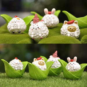 可爱粽子玩偶摆件桌面蛋糕装饰品端午节仿真蛋糕少女心小团团盲盒