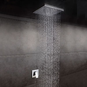 shamanda暗装花洒入墙式淋浴套装冷热水酒店花洒方形增压大花洒顶