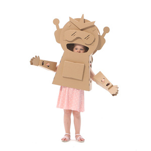 儿童纸箱机器人玩具宝宝可穿星空战士幼儿园亲子手工制作diy拼装