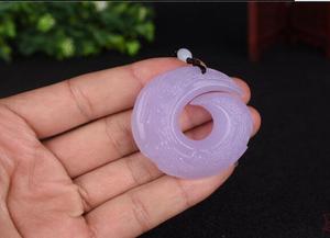 拍卖天然紫罗兰和田玉时来运转挂件吊坠仿古玉紫色坠男女款毛衣链