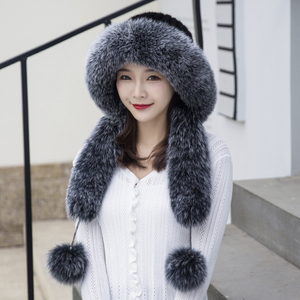 东北帽子女冬天狐狸毛