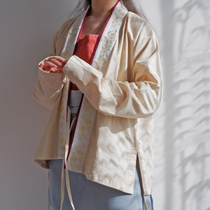 东都赋汉服宋制原创绣花对襟短衫仿对交穿春秋冬纯棉日常现货厚款