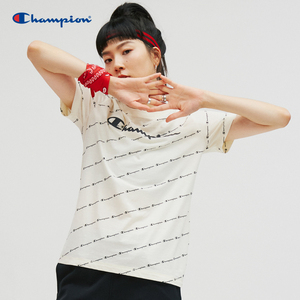 champion冠军2020秋季新款女式满印条纹状logo圆