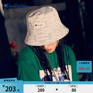 champion冠军官网旗舰店春季新款户外满印字母logo遮阳渔夫帽