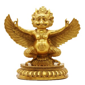 纯铜大鹏鸟金翅鸟雕鹰迦楼罗鸟雷震子佛像铜像工艺礼品装饰品摆件