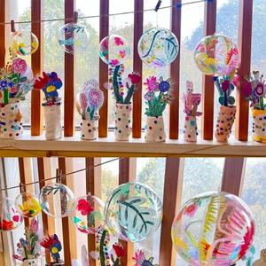 幼儿园涂鸦绘画透明水晶球美工区域区角环创装饰材料班级吊饰挂饰