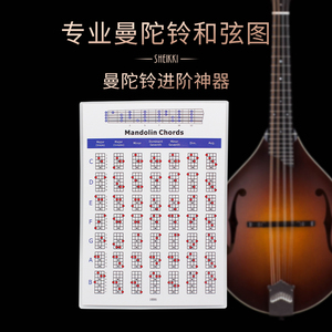 专业曼陀铃和弦图解 曼陀林指法练习表指板音名图自学习 入门教材