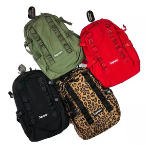 sup supreme 20fw backpack豹纹双肩背包男潮牌书包女户外旅行包