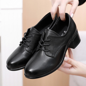 邦赛官网秋季新软皮鞋舒适真皮软底妈妈鞋春秋款中年女鞋女式单鞋