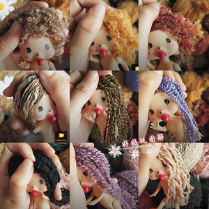 小可爱钩针人偶娃娃头发毛线马德里手工编织钩针玩偶假发原单进口