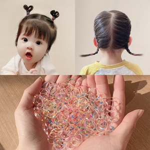 儿童一次性皮筋扎头发不伤发小号发圈头绳韩系女童宝宝彩色橡皮筋