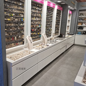 饰品柜台展示柜店铺中岛货架展示架双面项链耳环货架多功能精品店