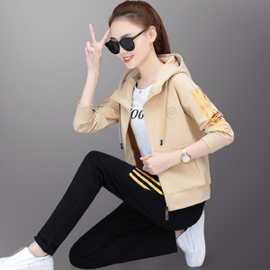 匹克a3612019春秋新款运动服套装女宽松连帽休闲装三件套正品中年