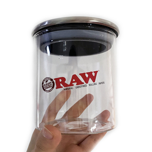 RAW玻璃烟丝罐手卷保湿罐烟盒密封罐不锈钢收纳大号储存罐保湿片
