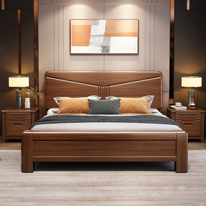2米x2米大床200×2200m主卧双人现代简约二胎家庭床4人龙皓家具