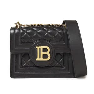 balmain女包b logo菱格绗缝皮革 单肩包 时尚链条斜挎包 正品代购