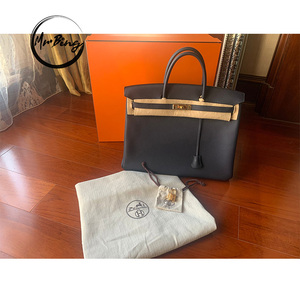 bing】正品 hermes 爱马仕 birkin 40 午夜蓝金扣