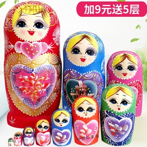 俄罗斯套娃10层儿童益智女生可爱中国风创意木质手工艺礼品玩具
