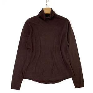 羊毛衫女 毛衣精纺卷边堆堆领 深咖啡色2022年新款秋冬季通勤薄款