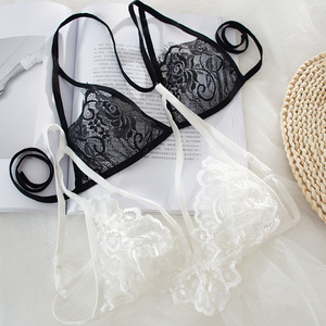 性感文胸三点式情趣夏蕾丝透明内衣激情火辣挑逗诱惑薄款调情胸罩