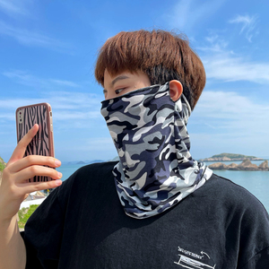 夏季骑行迷彩防晒面罩男薄款围脖男脖套护颈挂耳遮脸面巾男士遮阳