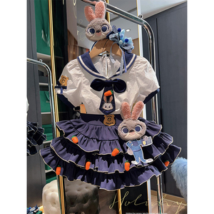 女童JK套装夏季新款儿童兔子朱迪警官服装小女孩表演服两件套洋气