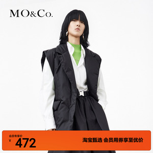 MOCO冬季宽松宽肩多口袋西装式马甲羽绒服外套