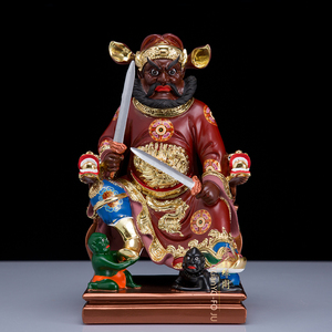 钟馗天师神像坐椅钟馗五鬼运财佛像招财旺财镇宅化煞辟邪供奉摆件