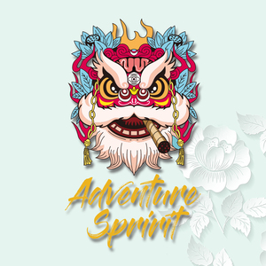 中国风字母醒狮国潮狮子头图案衣服热转印烫画胶印布贴可水洗贴图