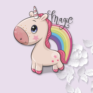独角兽彩虹可爱动物热转印贴画烫画贴柯式烫画a过粉衣服胶印贴画