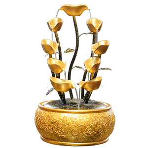 摇钱树发财树风水轮招财流水摆件公司前台店铺吧台聚宝盆开业礼品