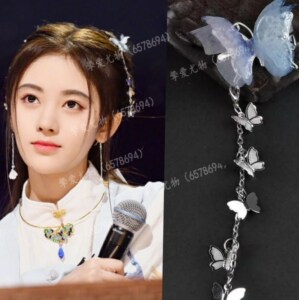 古装头饰汉服配饰国风美少年鞠婧祎同款蝴蝶流苏发夹古风表演发饰