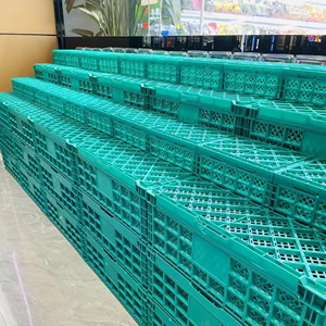 水果店折叠筐塑料蔬菜筐超市展示货架堆头水果可折叠式框收纳箱筐