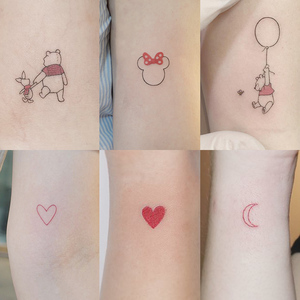 8张 超可爱迷你小图案纹身贴防水持久少女心彩色手绘儿童清新贴纸