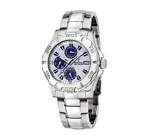 费斯蒂纳飞士天festina f16242/1不锈钢彩银石英商务男表手表腕表