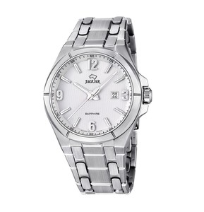 捷豹jaguar j668/1商务休闲不锈钢彩银蓝宝石防刮男士手表腕表