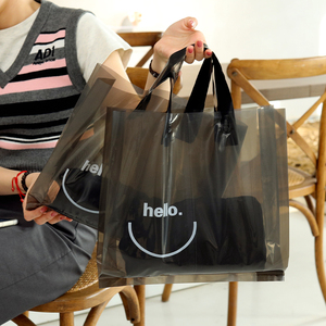 服装店手提袋塑料半透明装衣服袋子定制logo礼品购物袋塑料袋订做