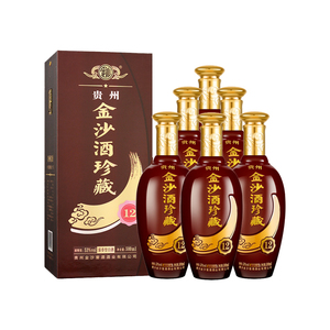 金沙酒珍藏12纯粮食酒53度酱香型白酒500ml6瓶贵州金沙回沙酱酒