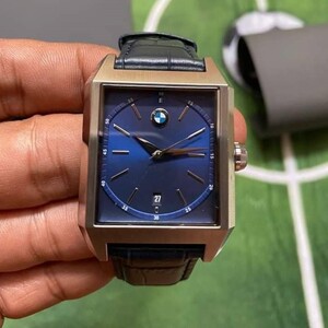bmw宝马手表男长方形男表蓝色皮带潮流时尚运动石英腕表 bmw5003
