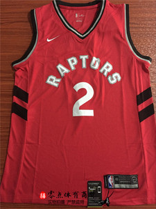 新赛季nba球衣猛龙队2号伦纳德红色篮球服刺绣短袖背心sw球迷版
