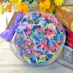 包邮520个折纸千纸鹤大号透明玻璃瓶七夕情人节礼物生日圣诞节