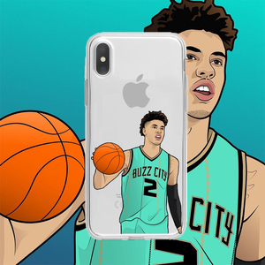 nba黄蜂队拉梅洛鲍尔适用于iphone13pro苹果12透明6p卡通xr手机壳