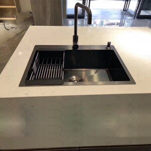 凯斯宝玛纳米黑晶304不锈钢水槽大单槽定制橱柜洗碗水盆厨房双槽