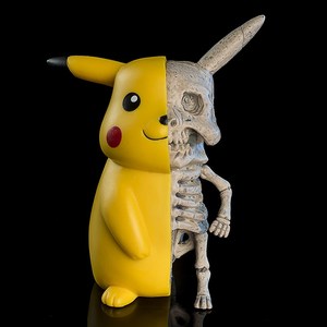 宠物小精灵 神奇宝贝恶搞笑骷髅皮卡丘手办模型汽车蛋糕摆件玩偶