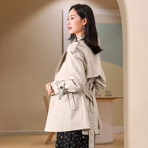 米色风衣女短款小矮个子2021年春季新款气质流行高端大气春秋外套