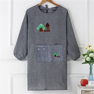 照衣女 长袖 工作灶衣女 厨房长袖外套卦女外穿 罩衣倒卦大人时尚