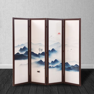实木四折屏风